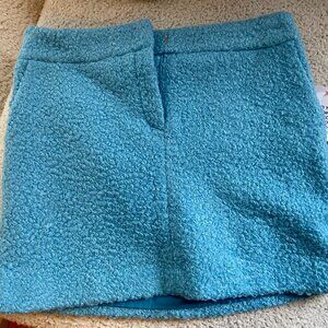 Topshop Petite Blue Boucle Mini Skirt
